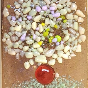 1 of a kind nightlight, orange fused glass nightlight, plugin, unique home decor, artistic nite lites, artsy night light, flower nightlight