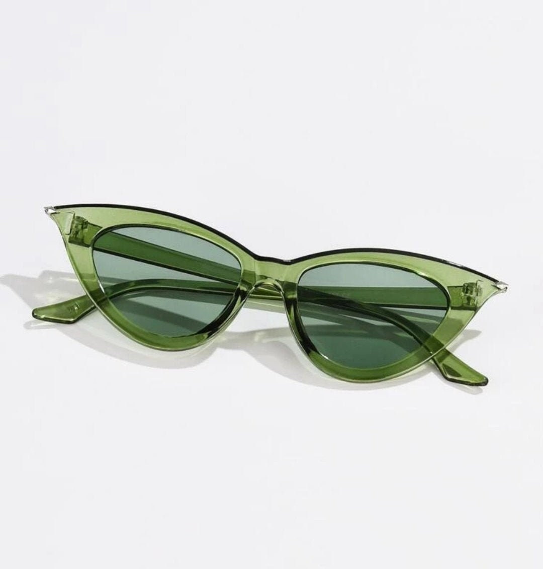 Green Sunglasses With Metallic Tips Detailed With Swarovski Etsy UK