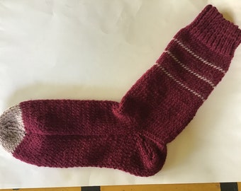 Men’s Hand Knit Wool Socks X LG. Size 10-12