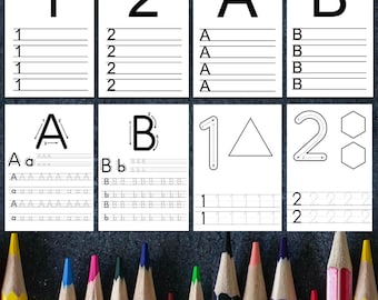 Worksheets | Learning to write | Alphabet | Figures | Uppercase and lowercase letters | Writing within the lines | Practice material