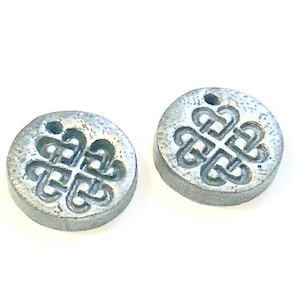 Celtic Knot Beads Handmade Polymer Clay Beads Silver Jewelry Components