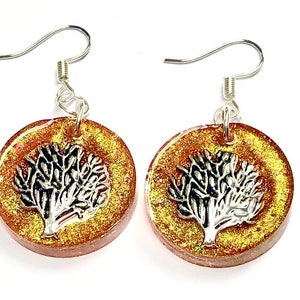 Tree of Life Dangle Earrings in Gold and Silver - Boho Style Accessories