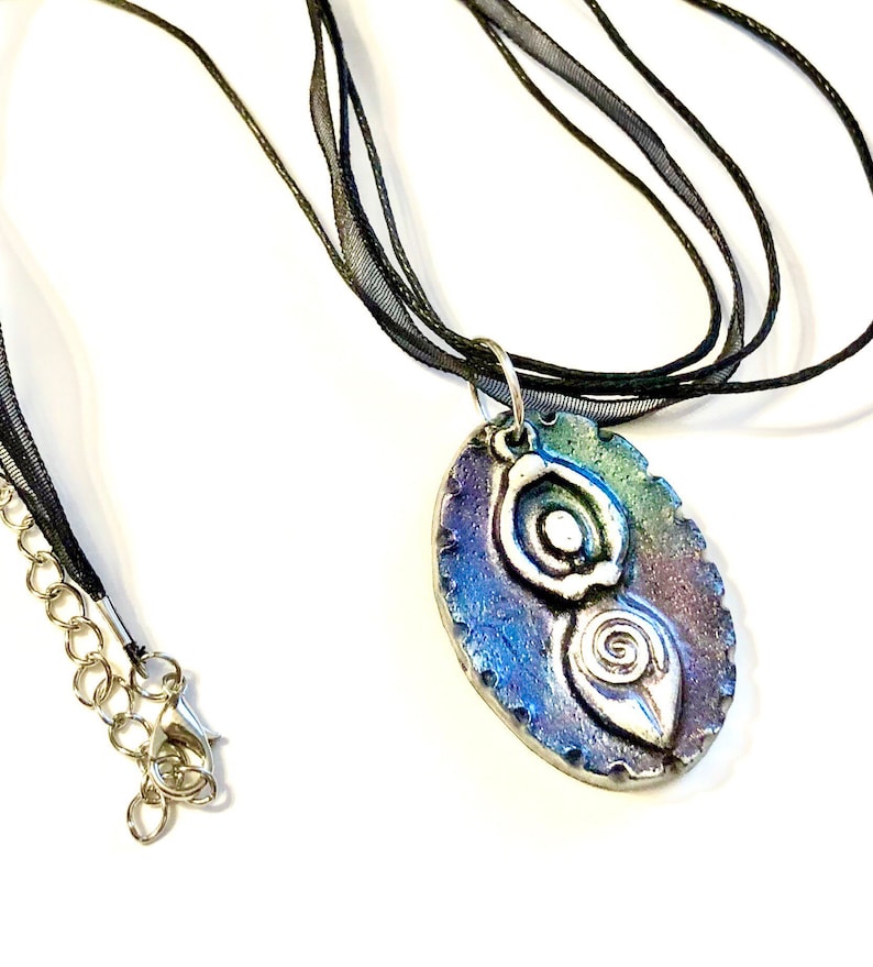 Spiral Goddess Pendant Necklace OOAK Handmade Polymer Clay Etsy