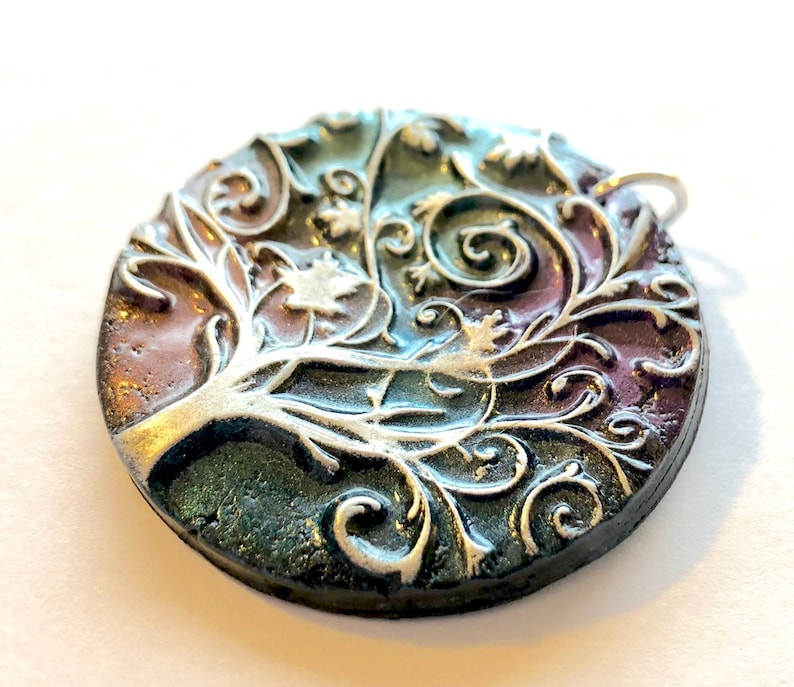 Tree of Life Handmade Polymer Clay Pendant image 3