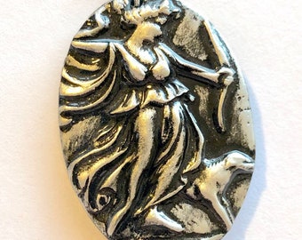 Artemis Goddess of Hunting and Wilderness Handmade Polymer Clay Pendant