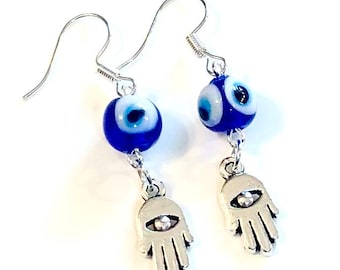 Hamsa Evil Eye Earrings