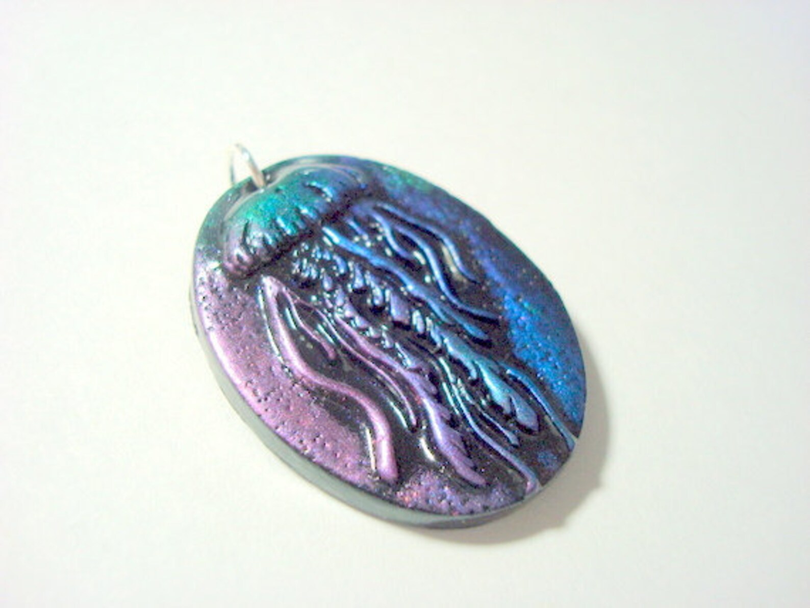 Jellyfish Pendant From the Depths Handmade Black and Gem Etsy