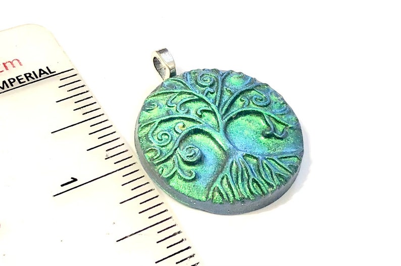 Tree of Life Necklace Handmade Polymer Clay Miracle Tree Pendant Yggdrasil Necklace image 4