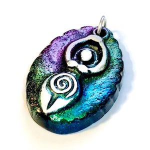 Spiral Goddess Pendant Necklace: Handmade Polymer Clay Earth Goddess Jewelry