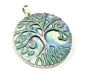 Tree of Life Necklace Handmade Polymer Clay Miracle Tree Pendant Yggdrasil Necklace