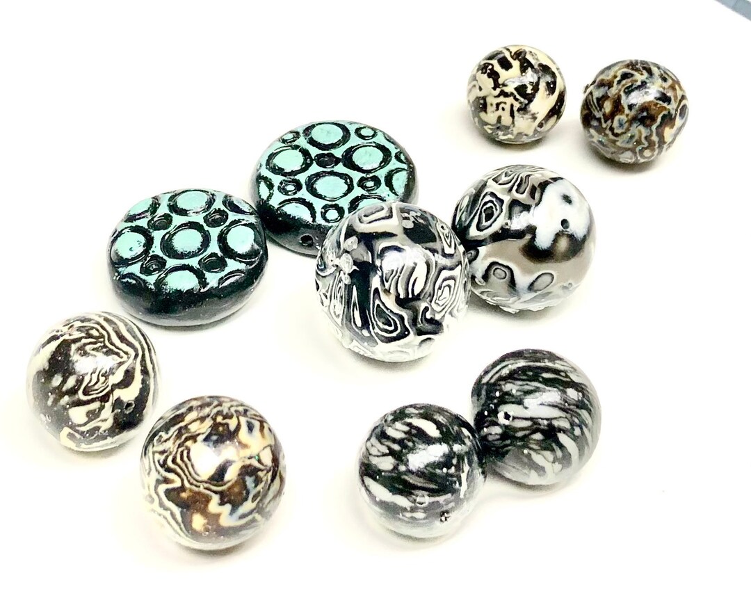 Jewelry Supply Destash Collection Handmade Artisan Polymer Clay Beads