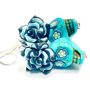 Handmade Sugar Skull Earrings Day of the Dead Sugar Skull Jewelry Gift for Her