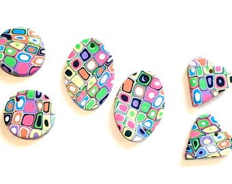 Handgefertigte Polymer Clay Perlen Patchwork Klimt Reversible Ohrring Perlen Schmuck Komponenten