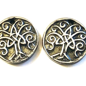 Tree of Life Celtic Knot Polymer Clay Beads Black and Silver Yggdrasil Charms