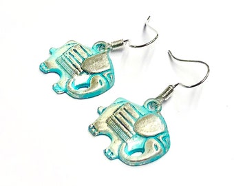 Patina Silver Elephant Earrings