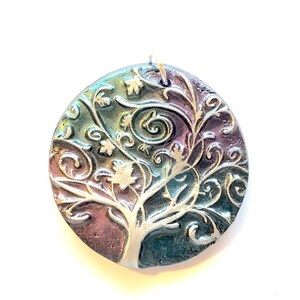 Tree of Life Handmade Polymer Clay Pendant image 2