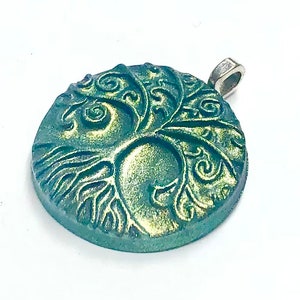 Tree of Life Necklace Handmade Polymer Clay Miracle Tree Pendant Yggdrasil Necklace 画像 1