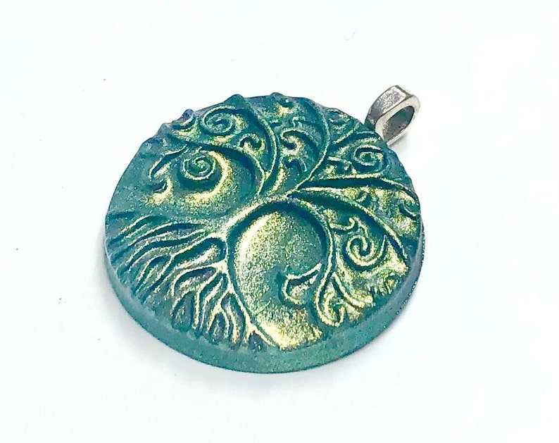 Tree of Life Necklace Handmade Polymer Clay Miracle Tree Pendant Yggdrasil Necklace 画像 1