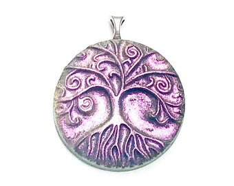 Tree of Life Pendant One Love Pink Tree Pendant Necklace Yggdrasil Necklace