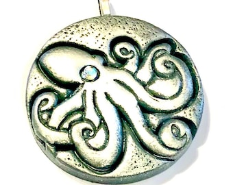 Handmade Octopus Pendant Silver Octopus Jewelry Component