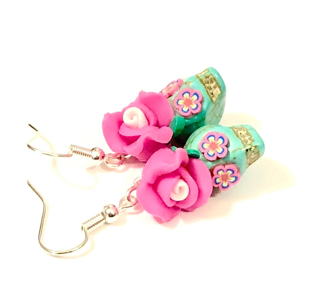 NET TOYS Totenkopf-Ohrringe – Sugar Skull Design, Zinklegierung, Schwarz-weiß, Für Damen