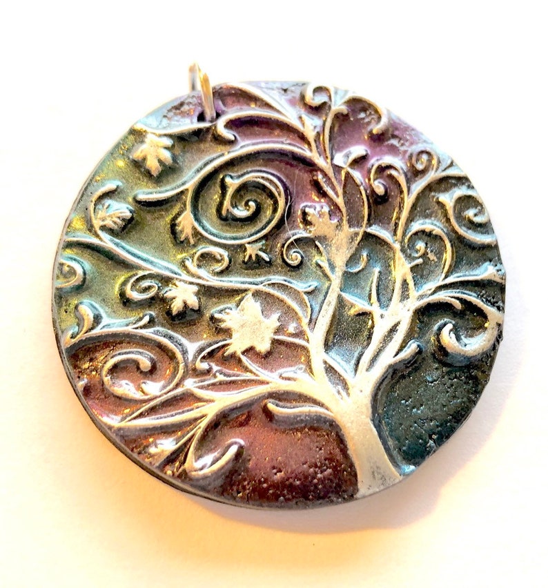 Tree of Life Handmade Polymer Clay Pendant image 1