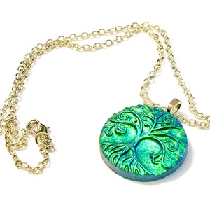 Tree of Life Necklace Handmade Polymer Clay Miracle Tree Pendant Yggdrasil Necklace image 3