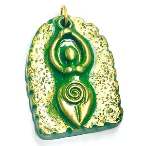 Earth Goddess Venus Pendant Green Goddess Jewelry Component