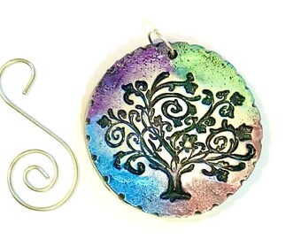 Handmade Polymer Clay OOAK Magic Tree of Life Ornament Yggdrasil Ornament Tree of Life Gift