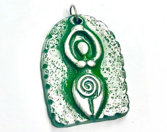 Earth Goddess Venus Pendant Green Goddess Jewelry Component