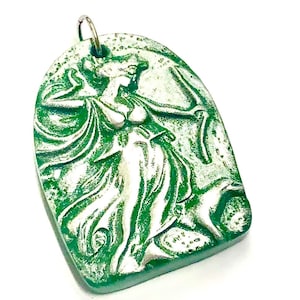 Artemis Pendant Goddess Hunting Wilderness Handmade Boho Earthy Necklace Component
