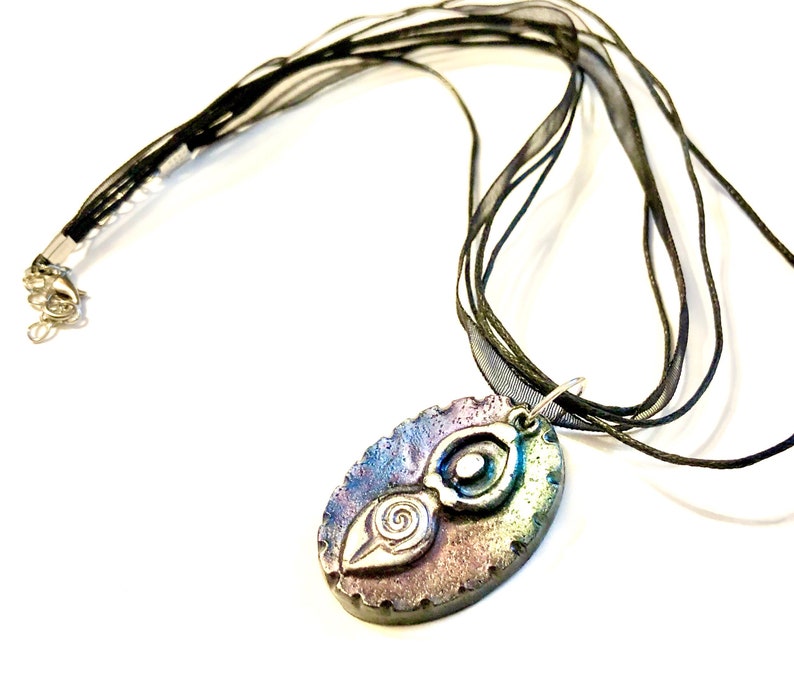 Spiral Goddess Pendant Necklace OOAK Handmade Polymer Clay Etsy