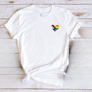 Pride Progress Tshirt, Rainbow Heart Shirt, Pride Pocket Shirt, LGBT Tee, Pride Rainbow Heart T-Shirt, Pride Shirt, Ally Tshirt