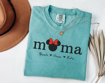 Disney Mama Tee, Custom Disney Trip Shirt with Kids Names, Comfort Colors, Mom Mommy Est 2026 Shirt, Mothers Days Gift for New Moms