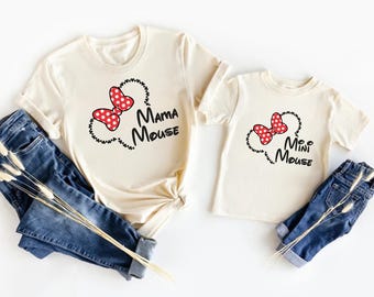 Minnie Mama & Mini Tee, Disney Mom and Daughter Matching Tshirt, Disney Mother's Day Tee, Disneyland Family Vacation Tshirt, Gift for Family