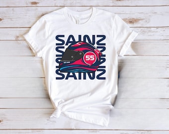 Sainz Racing Helmet Shirt, Retro Varsity Number 55 Est 1994 Tee, Car Racing Fan Outfit, Carlos Sainz Fan Gift Idea
