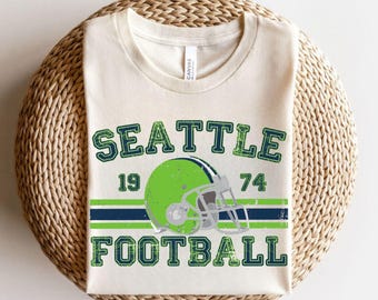 Distressed Seattle Football Shirt Seahawks Football Crewneck Retro Seahawks Shirt Gift for Seattle Seahawks Football Fan Gift Game Day