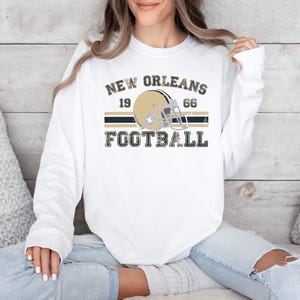 Distressed New Orleans Football Shirt Comfort Colors Saints Football Crewneck Retro Saints Gift for New Orleans Saints Football Fan Gift