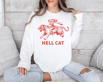 Cowgirl Hell Cat Tee, Retro Cowgirl Western Tshirt, Aesthetic Shirt, Vintage Tiger Tee, Funny Trendy Tee, Comfort Colors, Gift for Her