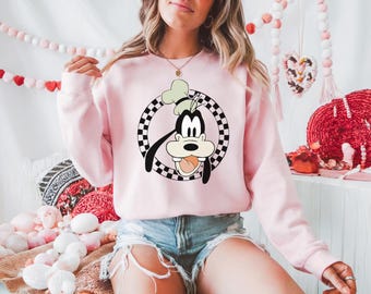 Mickey and Friends Retro Sweatshirt, Retro Disney Trip Sweat, Checkered Mickey Sweat,Retro Mickey Sweat,Disney Family Vacation,Custom Disney