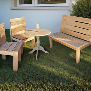 DIY Outdoor Bench and Chair Set Build Plan