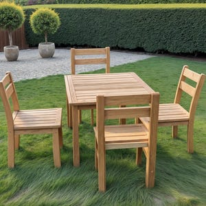 Juego de patio DIY, planos de sillas de exterior para niños DIY / Planos de carpintería / Plano de construcción de mesa y silla para niños / Muebles de patio / Patio trasero DIY