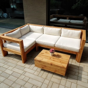 DIY Outdoor Sectional Sofa & Table Plan (PDF Download)
