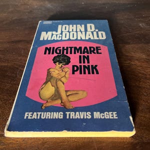 Vintage Mystery Pulp Fiction Libro in brossura, Nightmare in Pink, John D MacDonald, 1964, Midcentury Fiction Novel