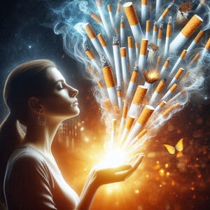 PLR eBook met omslag PLR-teksten over het onderwerp rookvrij, het eBook Breathe Freedom: Your Way to Smoke-Freedom heeft 71 pagina's met tekst 1 pagina Omslag