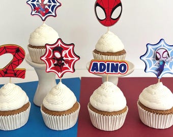Spidey and Friends Cupcake Toppers, Spidey and His Amazing Friends Birthday, Spidey Party, Spider Man