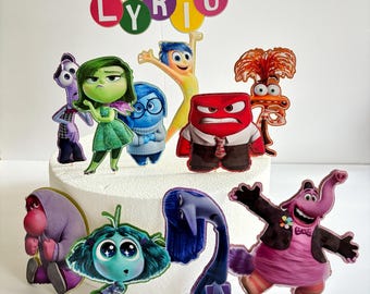 Inside Out 2 Cake Topper - Personalized Name - Inside out Cake Decorations - Inside Out Topper, Inside Out cupcake toppers