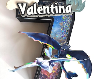 How to train your dragon 3D letter, Toothless, Light fury