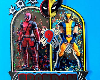 Deadpool and Wolverine Cake Topper shaker, Comic Book hero, Super Hero cake topper, 3D personalized cake topper, Trending superhero