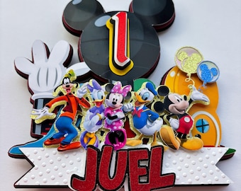 Mickey Mouse clubhouse cake topper, Clubhouse cake topper, Clubhouse and Friends Cake Decoration